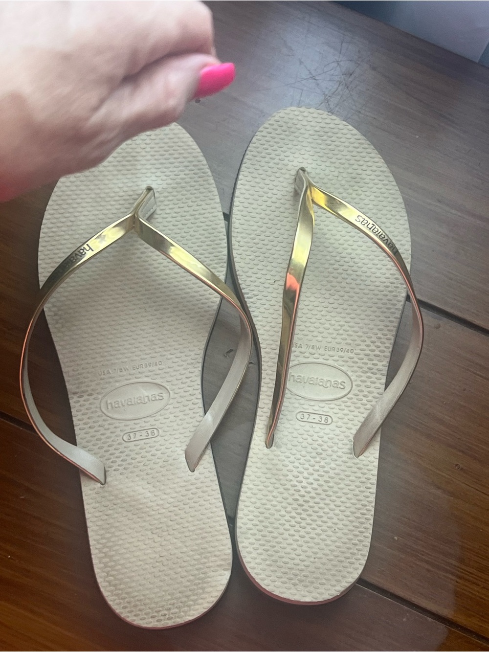 Havaianas Women's Slim Flip Flops in Gold